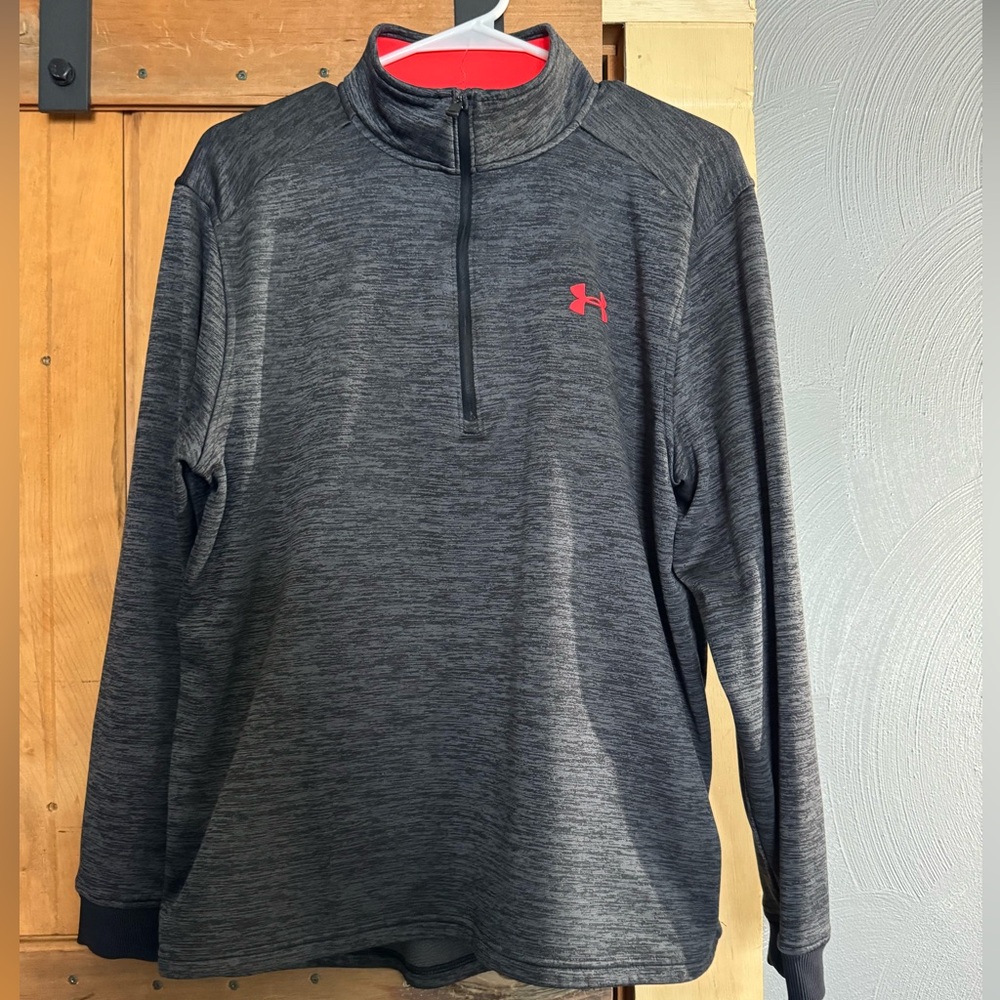 Under Armour ColdGear Half Zip Pullover | Charcoal Heather | Size L